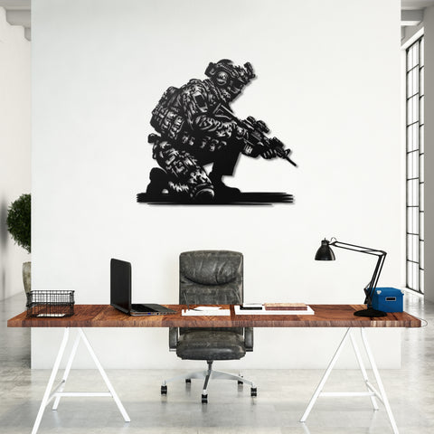 Soldier Metal Wall Art Man Cave Decor