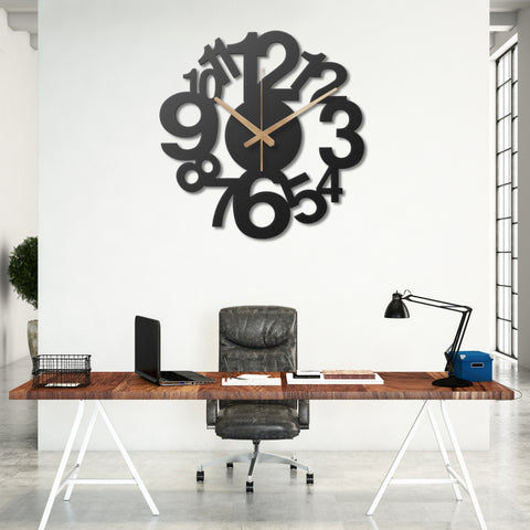 Numbered Metal Wall Clock