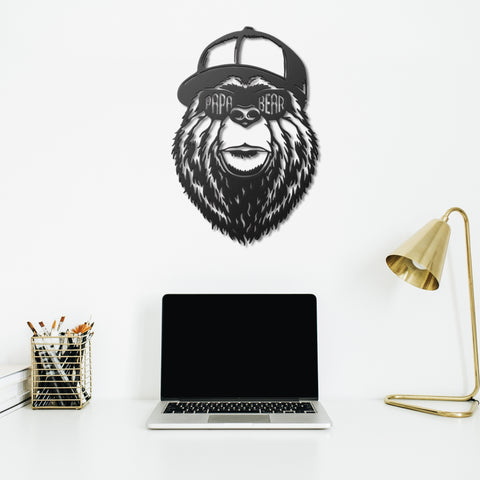 Papa Bear Metal Wall Art Decor