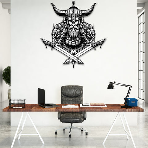 Viking Skull Metal Wall Art