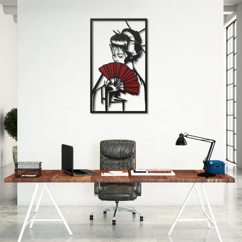 Geisha Girl Metal Wall Art