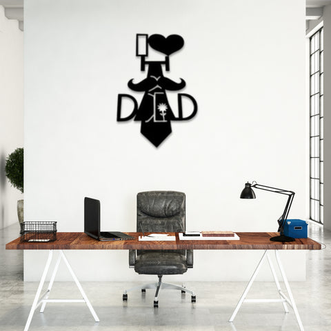 I Love Dad Metal Wall Art