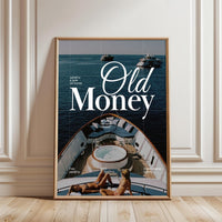 Old Money Quote Wall Décor – Luxury Yacht Aesthetic Wall Poster, Framed Sleek Home Wall Art