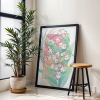 ONEDAYFOUR Cute Floral Aesthetic Wall Décor Wall Poster