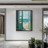 Open Beach Doors Coastal Wall Art – Green Doors to Ocean View