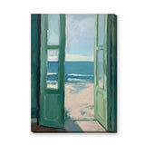 Open Beach Doors Coastal Wall Art – Green Doors to Ocean View