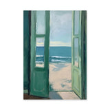 Open Beach Doors Coastal Wall Art – Green Doors to Ocean View