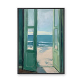 Open Beach Doors Coastal Wall Art – Green Doors to Ocean View