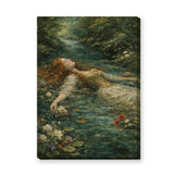 Ophelia Portrait Traditional Wall Art – Floating Forest Stream Scene