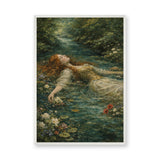 Ophelia Portrait Traditional Wall Art – Floating Forest Stream Scene