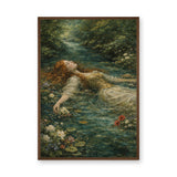 Ophelia Portrait Traditional Wall Art – Floating Forest Stream Scene