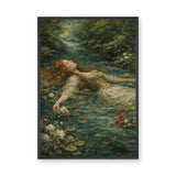 Ophelia Portrait Traditional Wall Art – Floating Forest Stream Scene