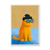 Orange Cat Kids Pop Art Wall Art – Sunglasses and Beanie