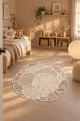 Organic Forms Modern Area Rug – Beige in a nursery