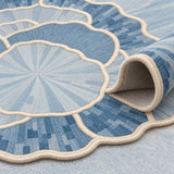 Organic Forms Modern Area Rug – Blue – texture close-up