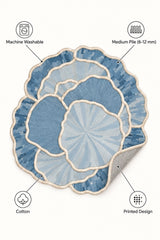 Organic Forms Modern Area Rug – Blue – features
