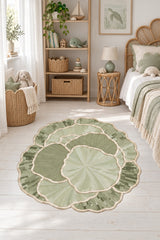 Organic Forms Modern Area Rug – Green in a nursery