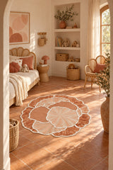 Organic Forms Modern Area Rug – Orange in a nursery