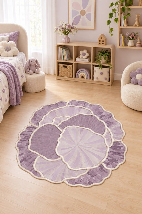 Organic Forms Modern Area Rug – Purple in a nursery