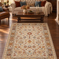 Oriens Ethnic Area Rug – Beige in a living room