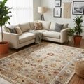 Oriens Ethnic Area Rug – Beige in a living room