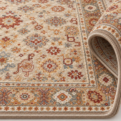 Oriens Ethnic Area Rug – Beige – texture close-up