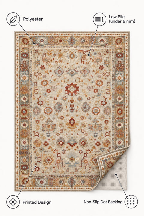 Oriens Ethnic Area Rug – Beige – features