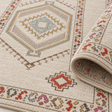 Oriens Ethnic Area Rug – Cream – texture close-up