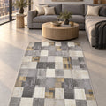 Oriens Ethnic Area Rug – Gray in a living room