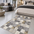 Oriens Ethnic Area Rug – Gray in a bedroom