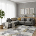 Oriens Ethnic Area Rug – Gray in a living room