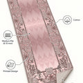 Ornate Geometric Modern Runner Rug – Pink – features