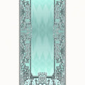 Ornate Geometric Modern Runner Rug – Turquoise
