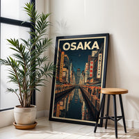 OSAKA Print – Aesthetic Osaka Cityscape Home Art, Japan Travel Art for Minimal Home Decor