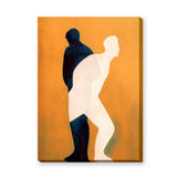 Overlapping Figures Abstract Wall Art – Orange Human Silhouette Print