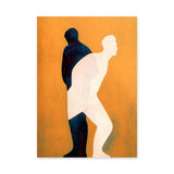 Overlapping Figures Abstract Wall Art – Orange Human Silhouette Print