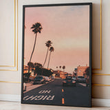Palm Street Photography Vintage Wall Art – Sunset Road Scene