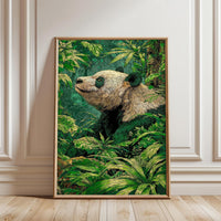 Panda in Jungle Aesthetic Home Art Wall Poster Print