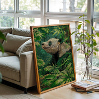 Panda in Jungle Aesthetic Home Art Wall Poster Print