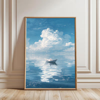 Paper Boat Ocean Aesthetic Wall Décor Print