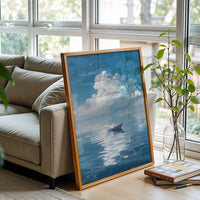 Paper Boat Ocean Aesthetic Wall Décor Print