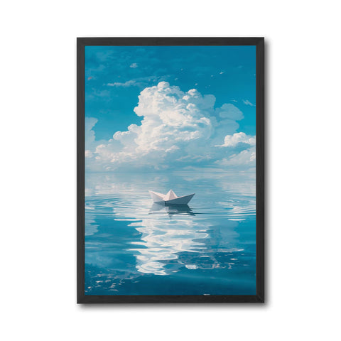 Paper Boat Ocean Aesthetic Wall Décor Print