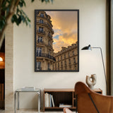 Paris Architecture Traditional Wall Art – Golden Sunset Facades
