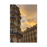 Paris Architecture Traditional Wall Art – Golden Sunset Facades