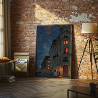 Paris Night Street Scene Wall Décor Poster – Aesthetic Parisian City Print for Home Décor