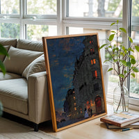 Paris Night Street Scene Wall Décor Poster – Aesthetic Parisian City Print for Home Décor