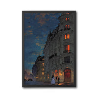 Paris Night Street Scene Wall Décor Poster – Aesthetic Parisian City Print for Home Décor