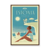 Pärnu Estonia Vintage Wall Art – Retro Seaside Pool Travel Print