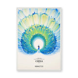 Peacock Typography Modern Wall Art – Blue China 2025 Fan Design