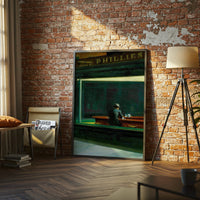 PHILLIES Nostalgic Diner Night Scene Wall Print Wall Poster